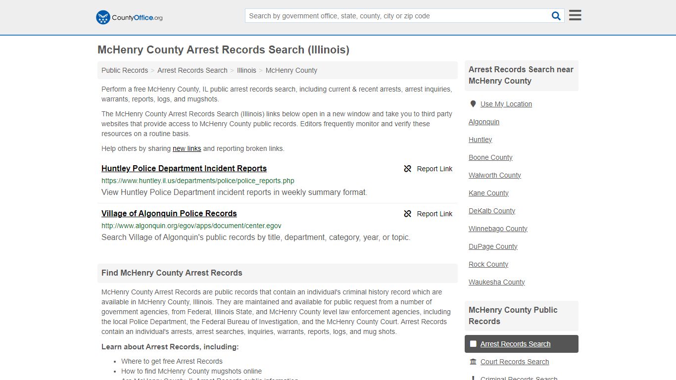 Arrest Records Search - McHenry County, IL (Arrests & Mugshots)
